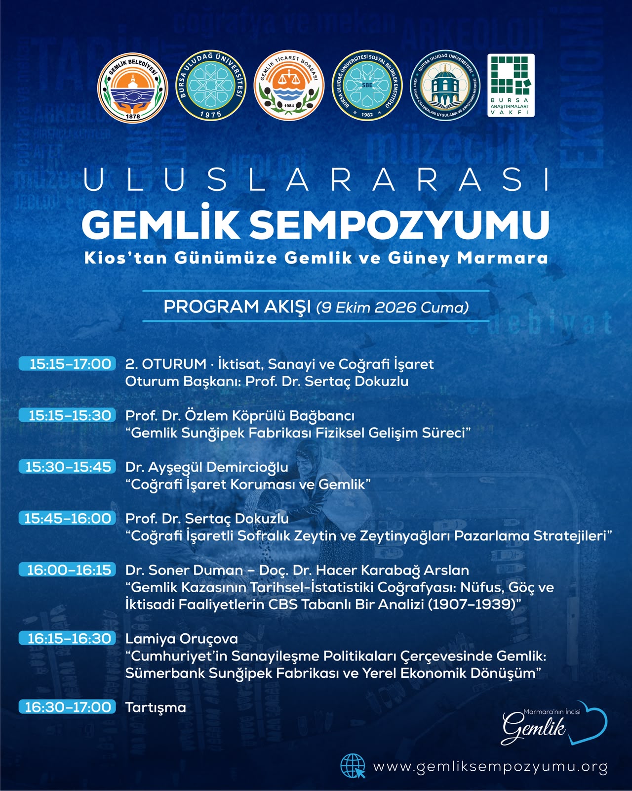 Uluslararası Gemlik Sempozyumu 9-10 Ekim 2026 Tarihlerinde Gerçekleştirilecek